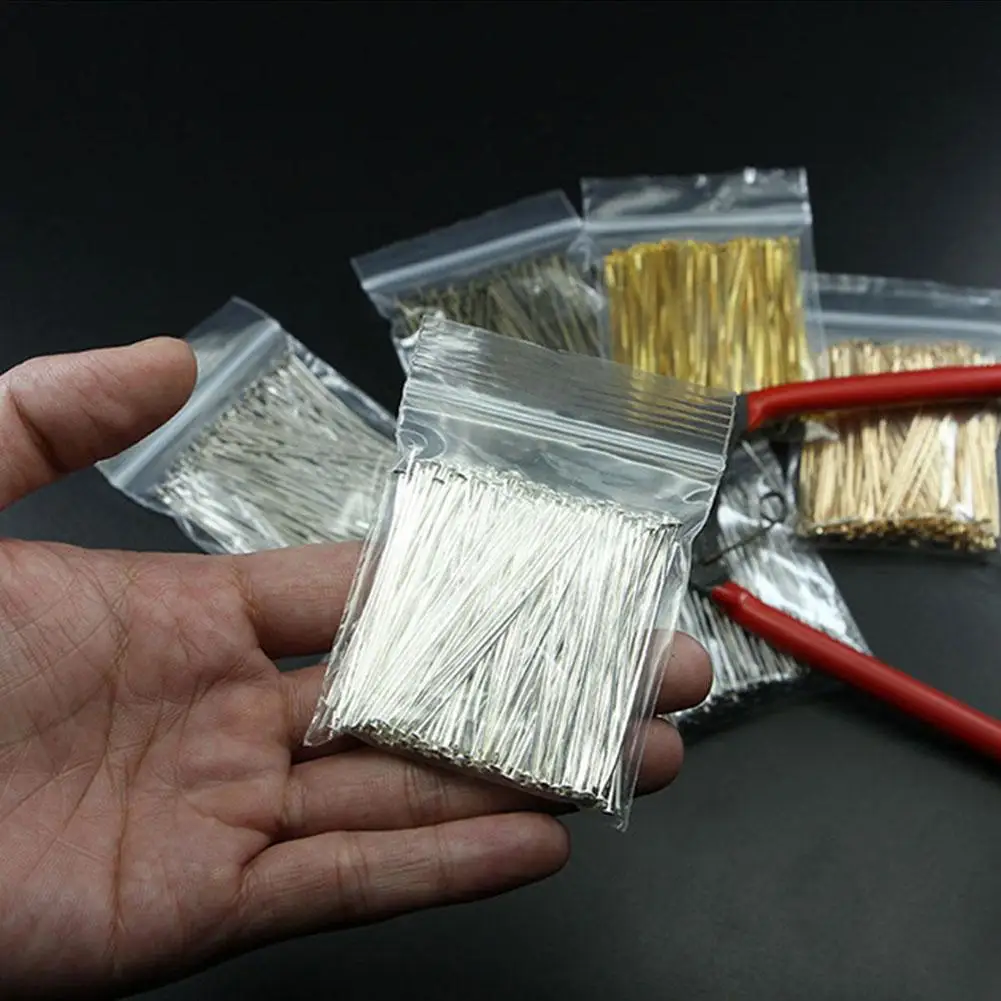 

200pcs/bag 15 20 25 30 mm Flat Head Pins Gold/Copper/Rhodium Headpins For Jewelry Findings Making DIY Supplies