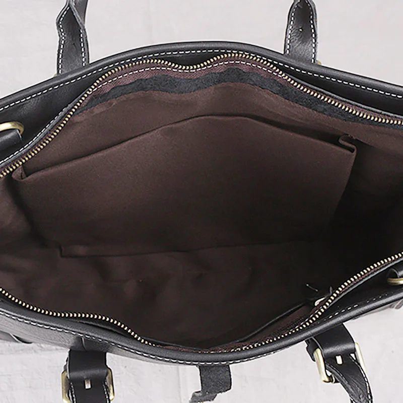 Сумка AETOO мужская кожаная портфель горизонтальный большой вместимости на одно