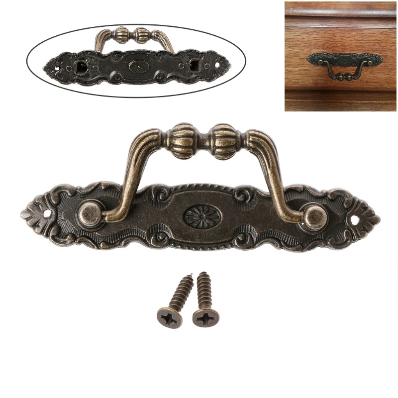 

203F Antique Cabinet Drawer Handle Bronze Door Handle Chest Dresser Vintage Pull Knob