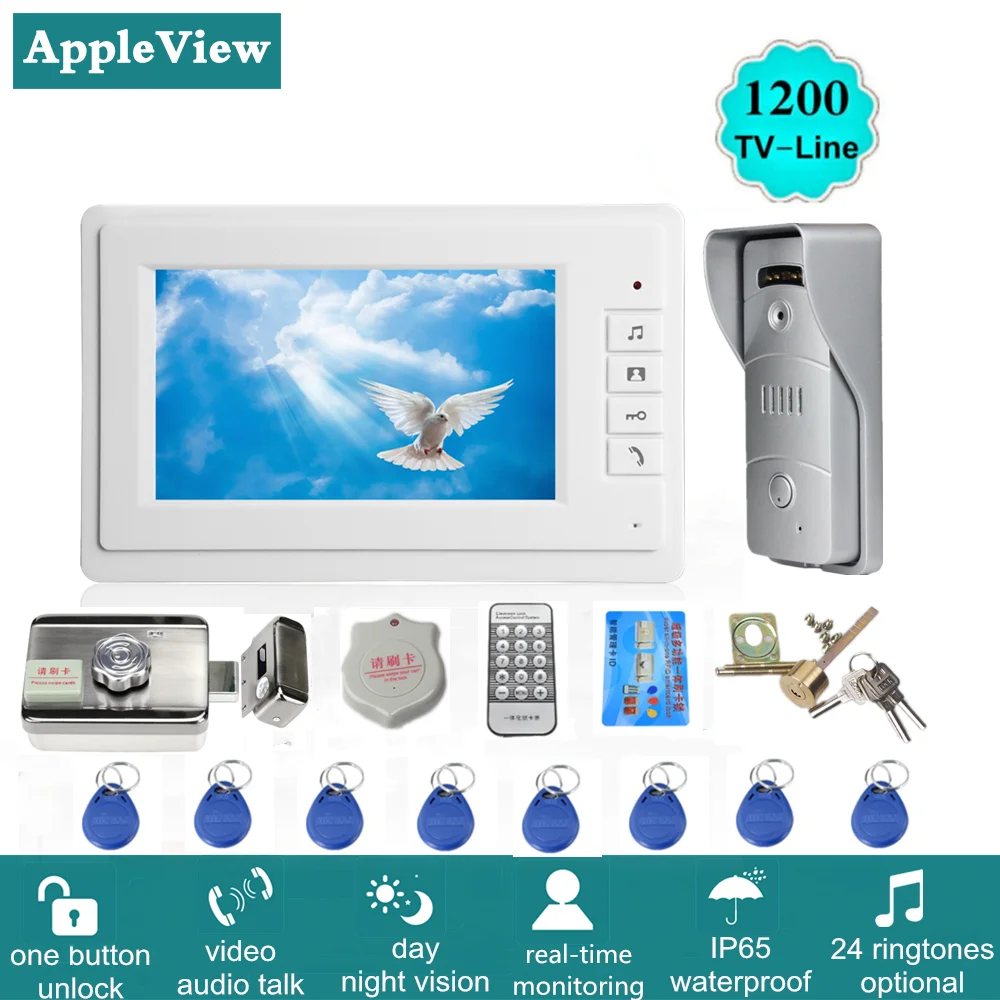 Проводной видеодомофон с замком для квартиры домашний электрический замок