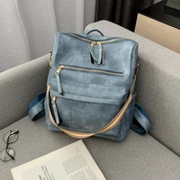 ladies fashion waterproof double zipper handbag backpack large capacity student adjustable shoulder strap notebook school bag