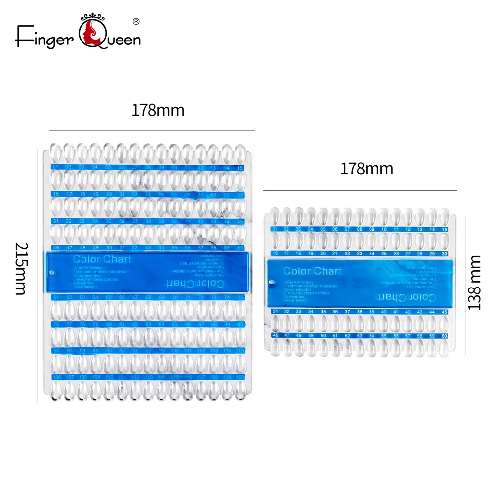 

60/120 Nail Display Tips Nail Art Board Gel Polish Display Chart Salon Tools with False Tips Showing Shelf