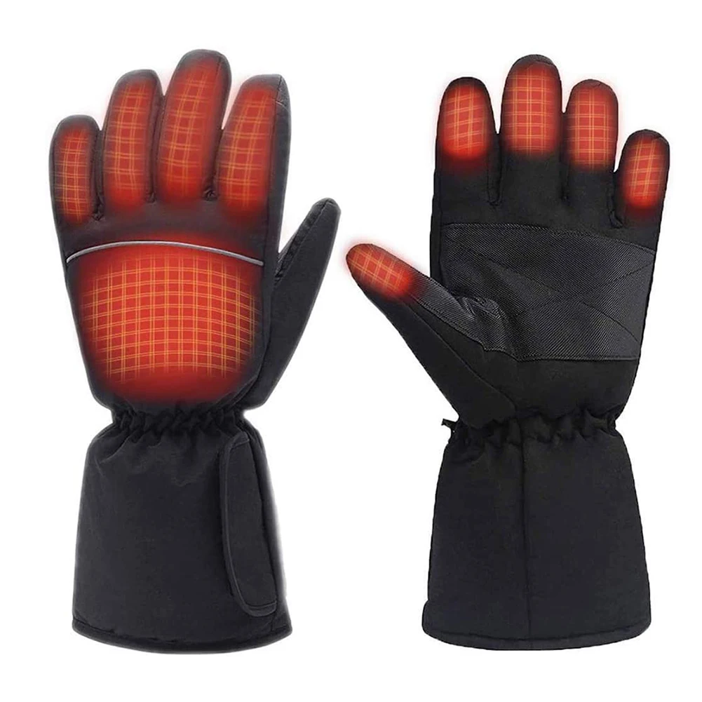 

Motorcycle Heated Gloves Touch Screen Winter Warm Skiing Gloves Waterproof Rechargeable Heating Thermal Gloves For Snowmobile