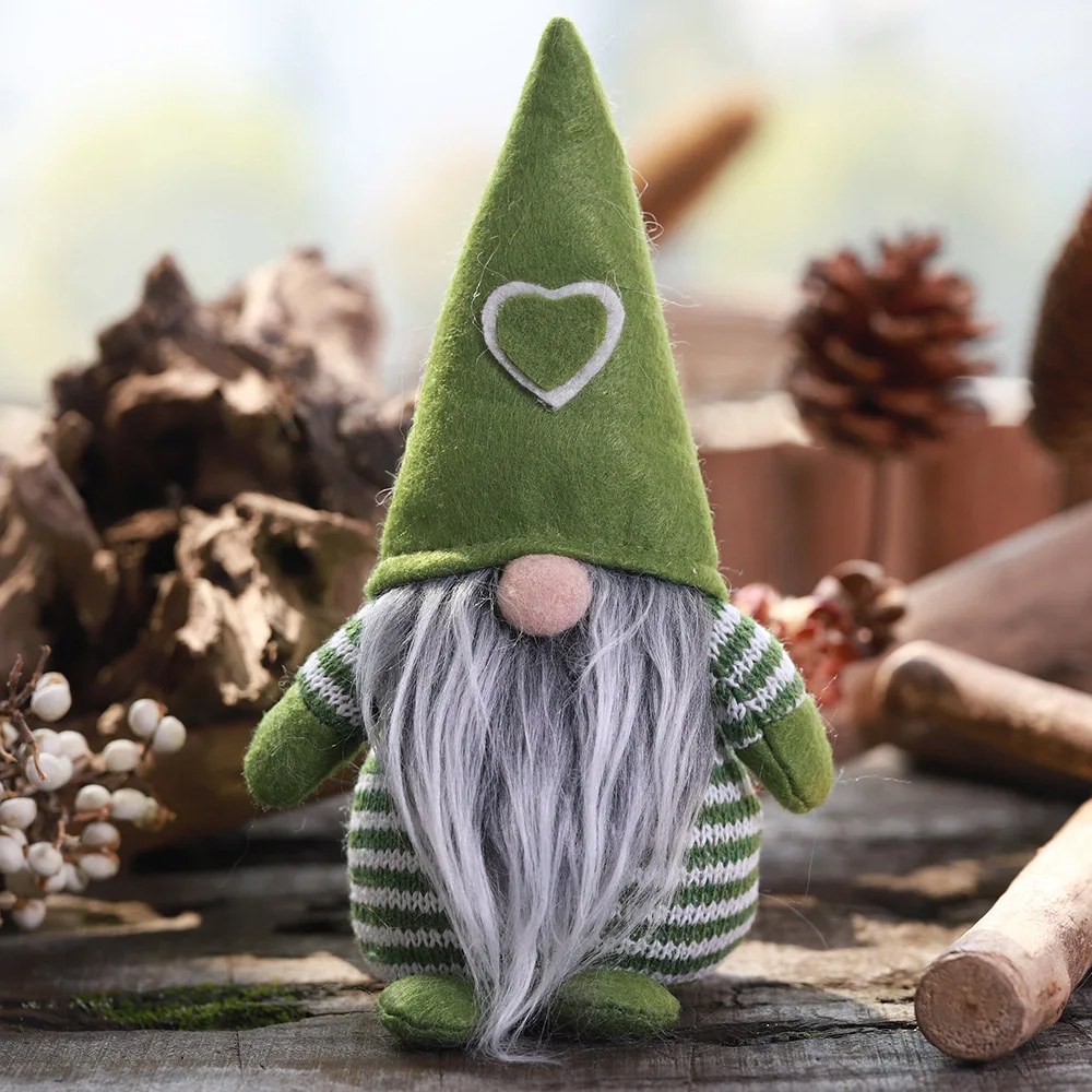 1Pc Non-Woven Hat With Heart Handmade Swedish Stuffed Toy Santa Doll Gnome Scandinavian Dwarf Elf Home Ornaments Christmas | Дом и сад