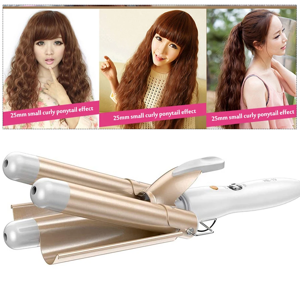 

Professional Curling Iron Ceramic Triple Barrel Hair Styler Hair Waver Styling Tools 110-220V Hair Curler Electric Curling EU