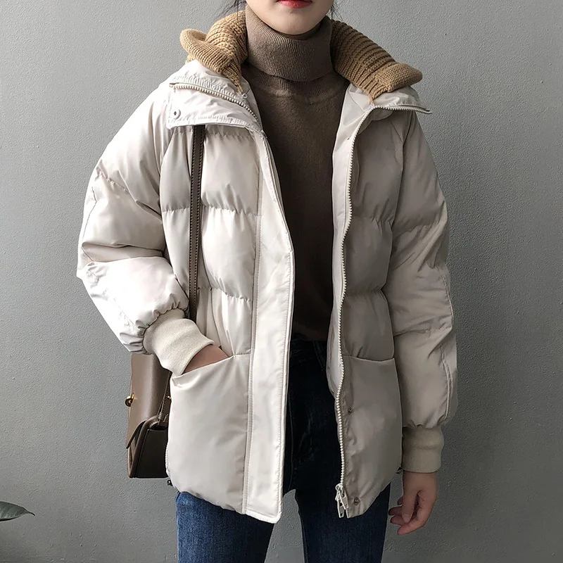 

2021 Winter Women's Short Korean Loose Wool Hat, Bread Cotton Clothes