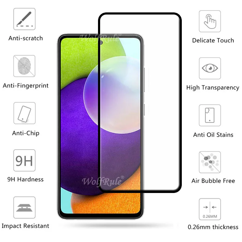 Protector de pantalla de vidrio templado 4 en 1 para Samsung Galaxy A52, vidrio templado para Samsung A52, M52, A51, A71, A72, A52-2