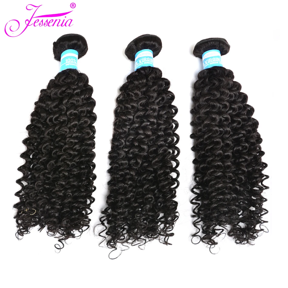 Jessenia человеческие волосы пучки бразильские кудри 100% для наращивания завитые