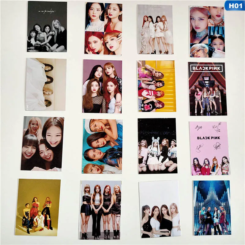 1 16 шт./компл. KPOP BLACKPINK девушки альбом фото карты ПВХ карты самодельные ломо карты фотокарты вентиляторы подарки - Цвет: 1
