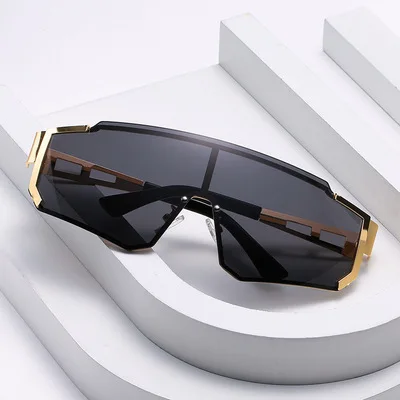 

Personality One-piece Sunglasses For Men Sport Sunglasses Outdoor Leisure Fashion Cycling Metal Comfortable Glasses 2021
