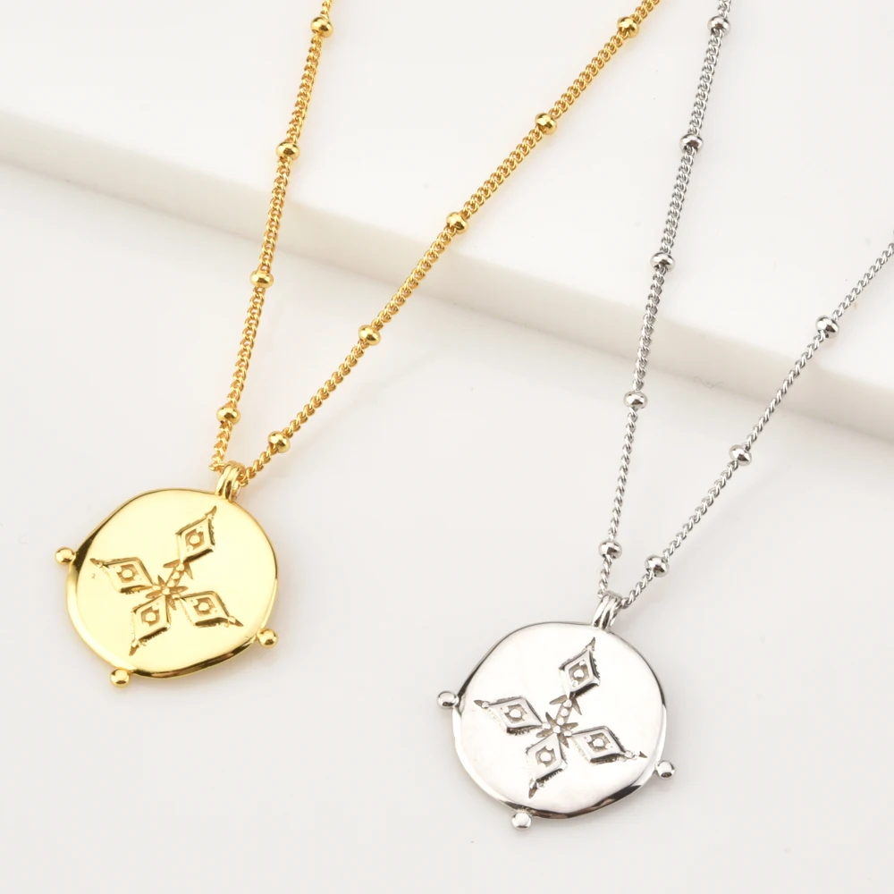 Андивен 925 Стерлинговое серебро с покрытием золотом ожерелье с медалью Гранатовый подвесной кулон Синий цирконий CZ Шарм Длинное ожерелье с подвеской.