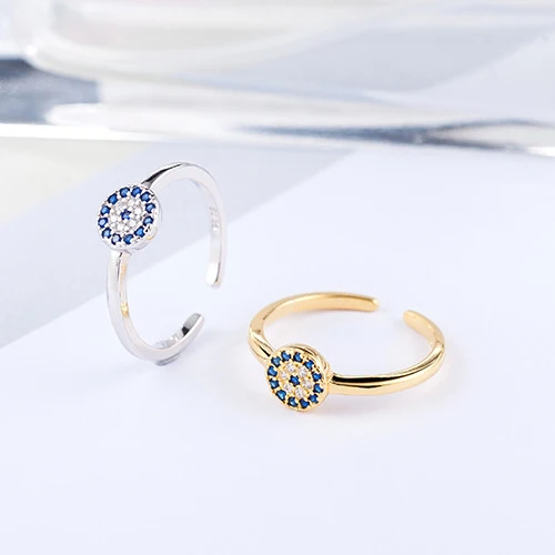 Turkish Blue Evil Eye Rings For Women Lucky Charm CZ Finger Gold Men engagement Wedding Jewelry | Украшения и аксессуары
