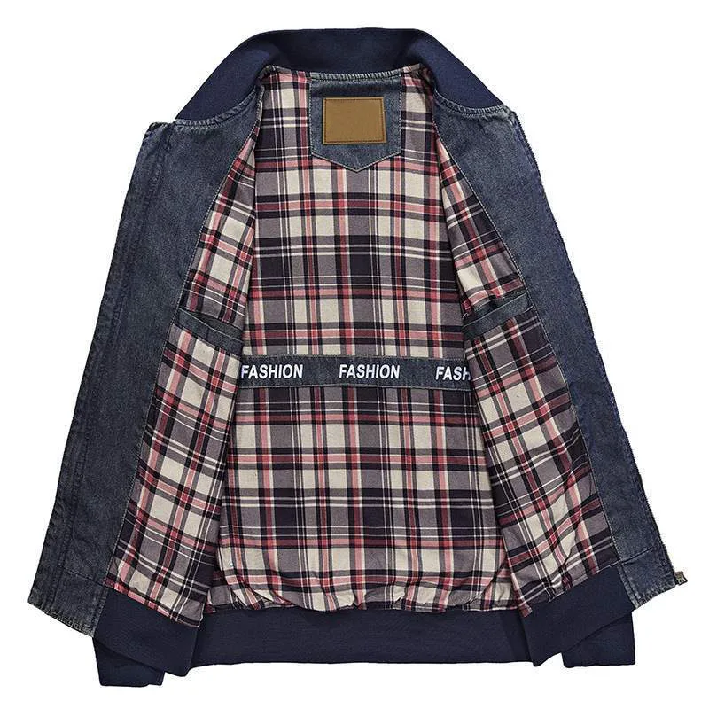 Мужская джинсовая куртка серая утепленная с воротником-стойкой винтажная