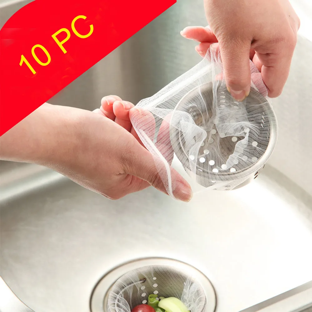 

10Pcs Kitchen Sink Strainer Bag Anti-blocking Garbage Net Bag Net Leak Storage Mesh Bag Sewer Water Filter for Home Restaurant