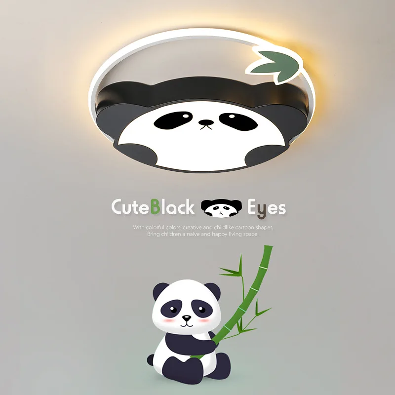 

Милый Индивидуальный Светодиодный потолочный светильник в виде панды для детской спальни, теплый Романтический Простой Современный Креат...