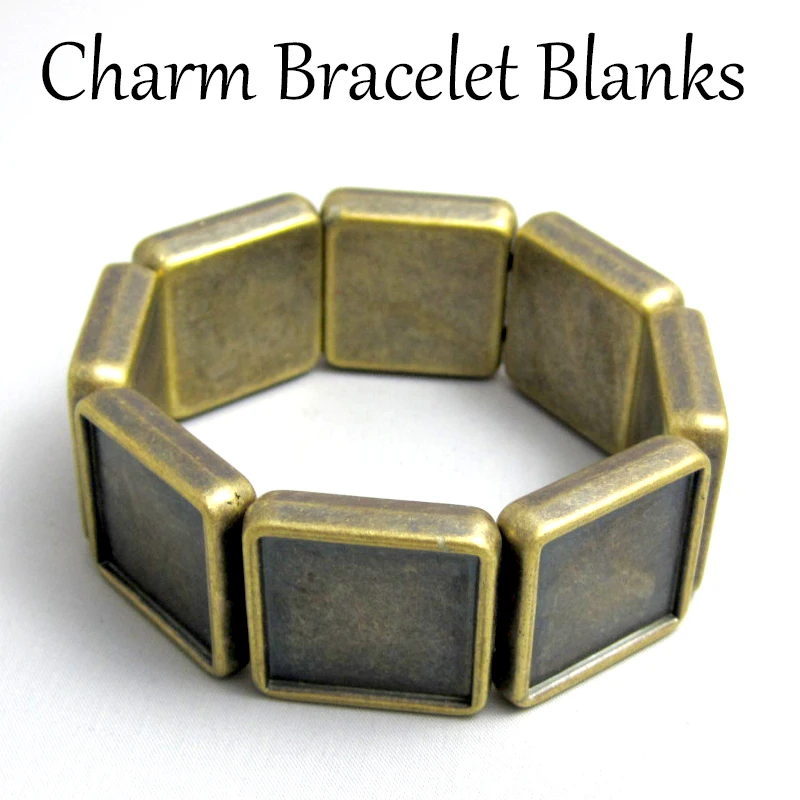 50 шт. 20 мм квадратный пустые браслеты эластичный ободок браслет установка (в