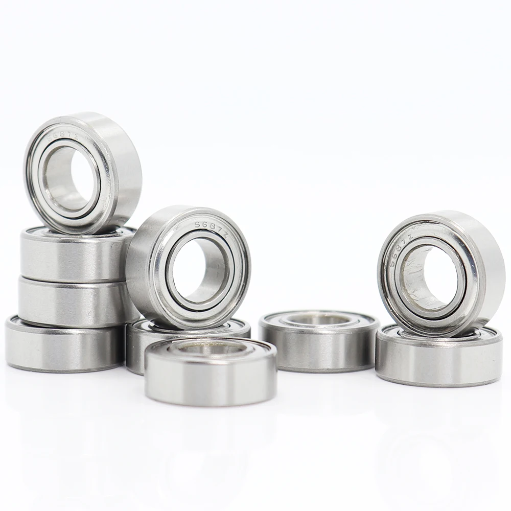 S687ZZ подшипник 7*14*5 мм (10 шт.) ABEC-1 440C ролик из нержавеющей стали S687Z S687 Z ZZ шариковые