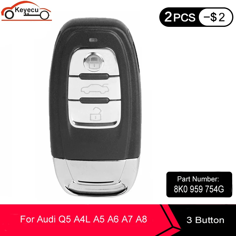 KEYECU Новый Сменный умный пульт дистанционного управления с 3 кнопками 315 МГц для Audi