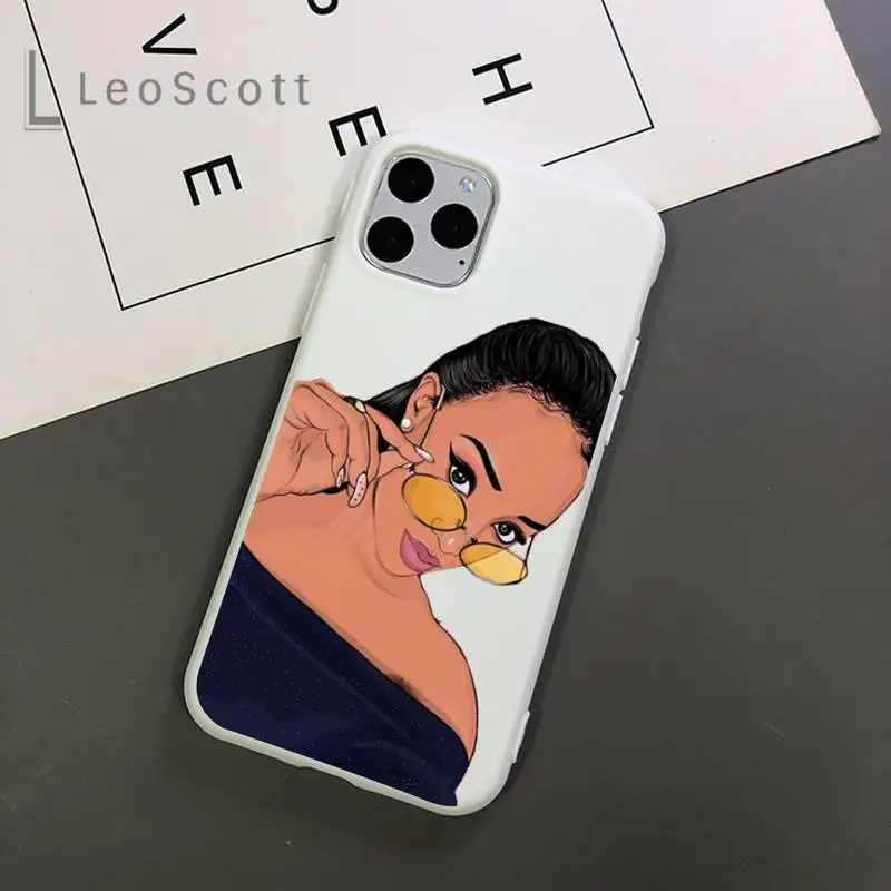 

Melanin Poppin African Girl Phone Case Candy Color for iPhone 11 12 mini pro XS MAX 8 7 6 6S Plus X 5S SE 2020 XR accessorie