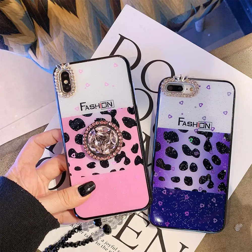Чехол для телефона с леопардовым принтом KISSCASE Fundas iPhone XR X 7 8 Plus чехлы кольцом и