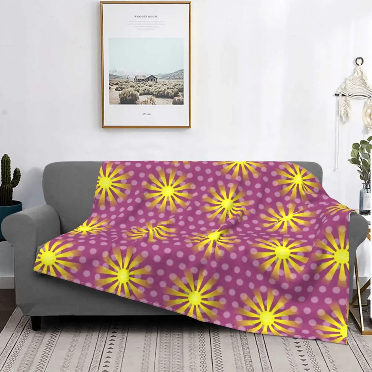 

Manta de flores amarillas, colcha para cama a cuadros, manta térmica, pickick