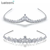 luoteemi luxury wedding bridal crystal tiara crowns princess queen pageant clear cz jewelry headband wedding hair accessories