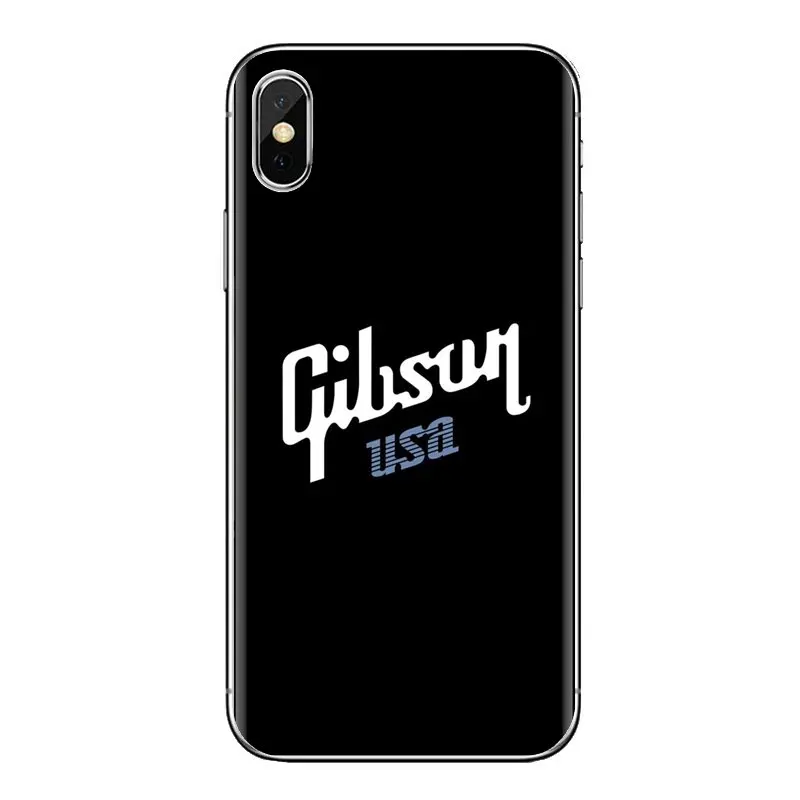 For Samsung Galaxy S3 S4 S5 Mini S6 S7 Edge S8 S9 S10 Plus Note 3 4 5 8 9 Transparent TPU Skin Case Gibson Guitar Music Acoustic |