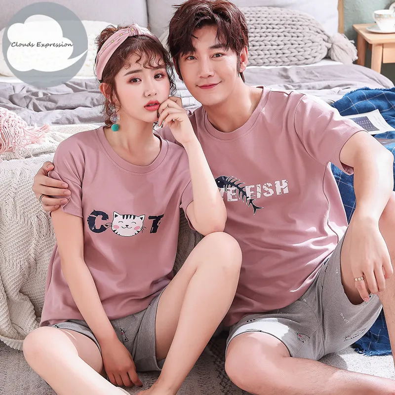 Новые летние пижамы Хлопковые женские пижамные комплекты с героями мультфильмов