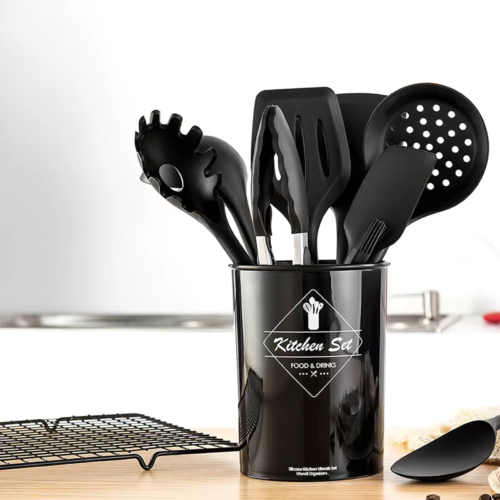 

9/11PCS Silicone Cooking Utensils Set Non-stick Spatula Shovel with Handle Cooking Tools Set With Storage Box Kitchen Tools