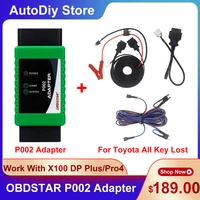 obdstar p002 adapter work with x100 dp pluspro4 with toyota 8a cable for toyota all key lost programming a set obdbench mode