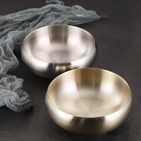 stainless steel rice bowl golden soup bowl childrens double insulated bowl single commercial kimchi bowl barbecue