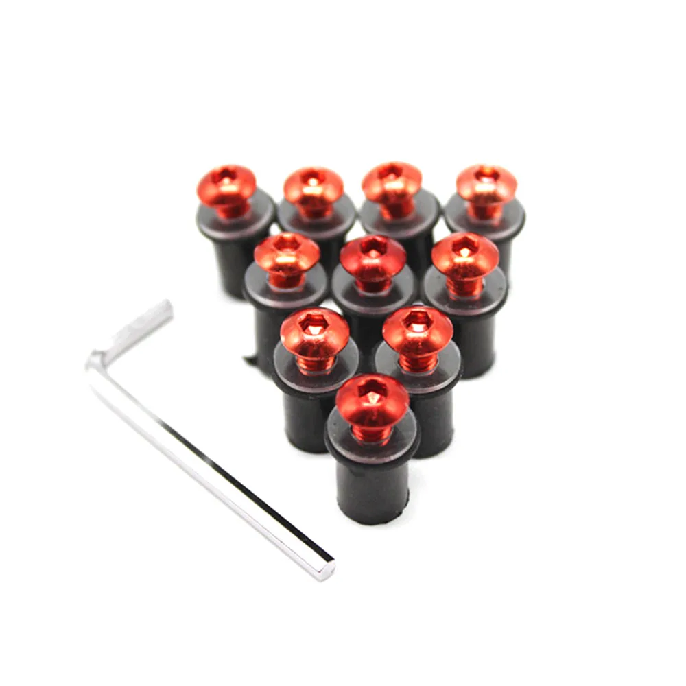 10 шт. 5 мм Универсальный мотоциклетный Болт комплект винтов лобовое стекло Cafe Racer