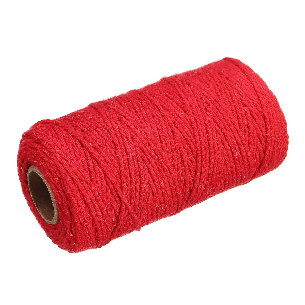 Red Шнуры из чистого хлопка, нить для шитья, витой шнур макраме, длина 100 м/100 ярдов, сделай сам, Свадебный декор, поставка, ручная работа, веревка, ремесло - Цвет: Red