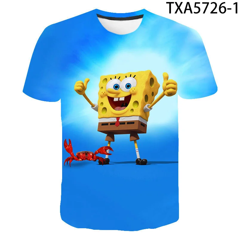 

2021 New Cartoon Anime Sponge Movie 3D Printing Men's and Women's T-Shirts Children's Fashion Casual Cool Tops