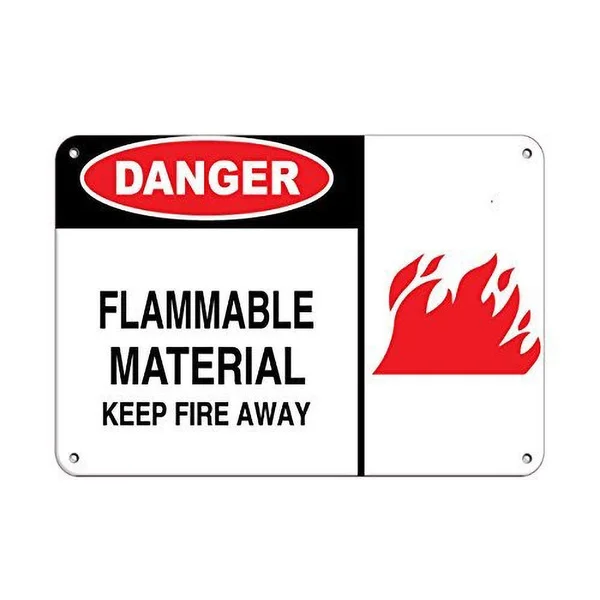 

Danger Flammable Material Keep Fire Away Flammable Tin Sign art wall decoration,vintage aluminum retro metal sign