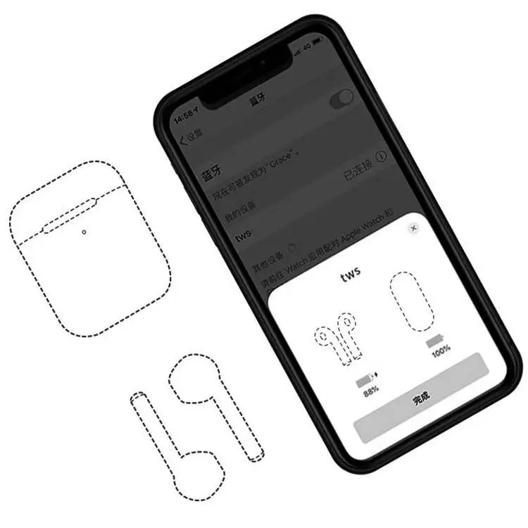 Фабричные Bluetooth наушники двойные Bluetooth наушники I9S Airplus супер мини для ios iphone 6 7 8X PK i7 i8 I7SvOriginal