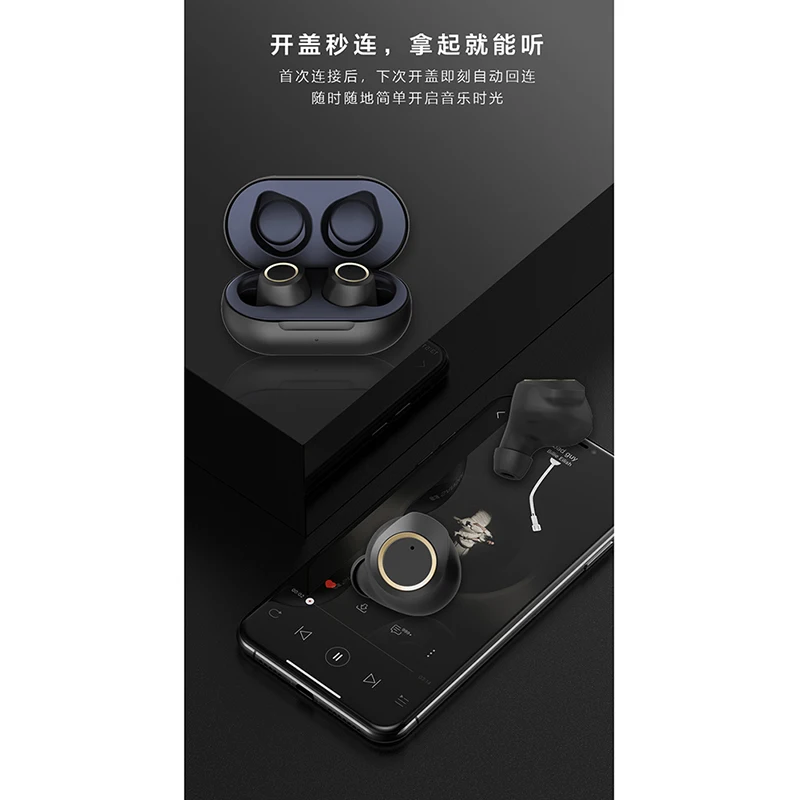 

Bluetooth-compatible Wireless Headphones with Mic Sports Waterproof Earphones Touch Control Wireless Headsets Earbuds Phone