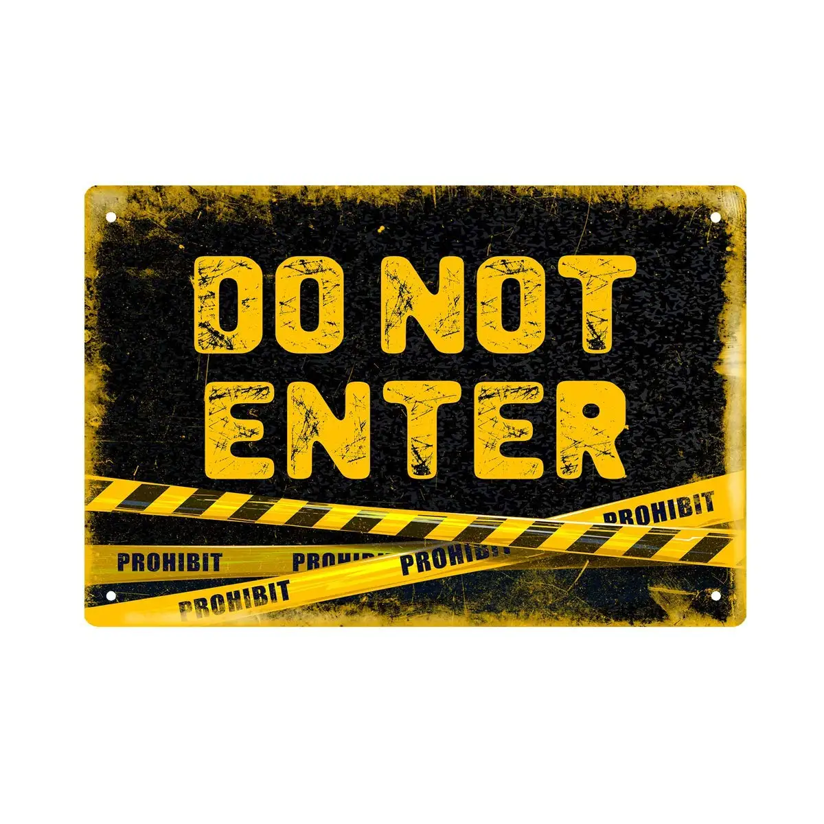 Не вводите предупреждение остерегайтесь опасности Оловянная табличка из