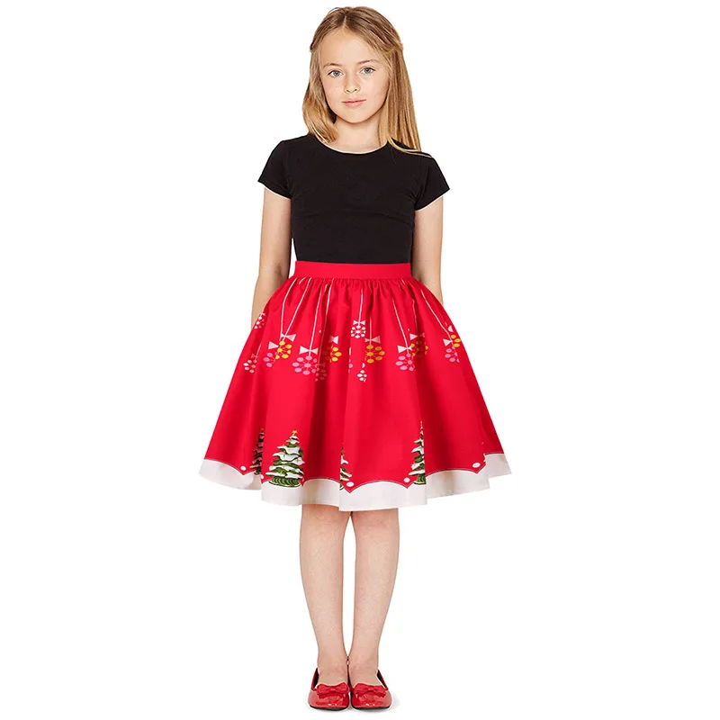 Тюлевая юбка для девочек розовая с мультяшным принтом Рождественская Милая