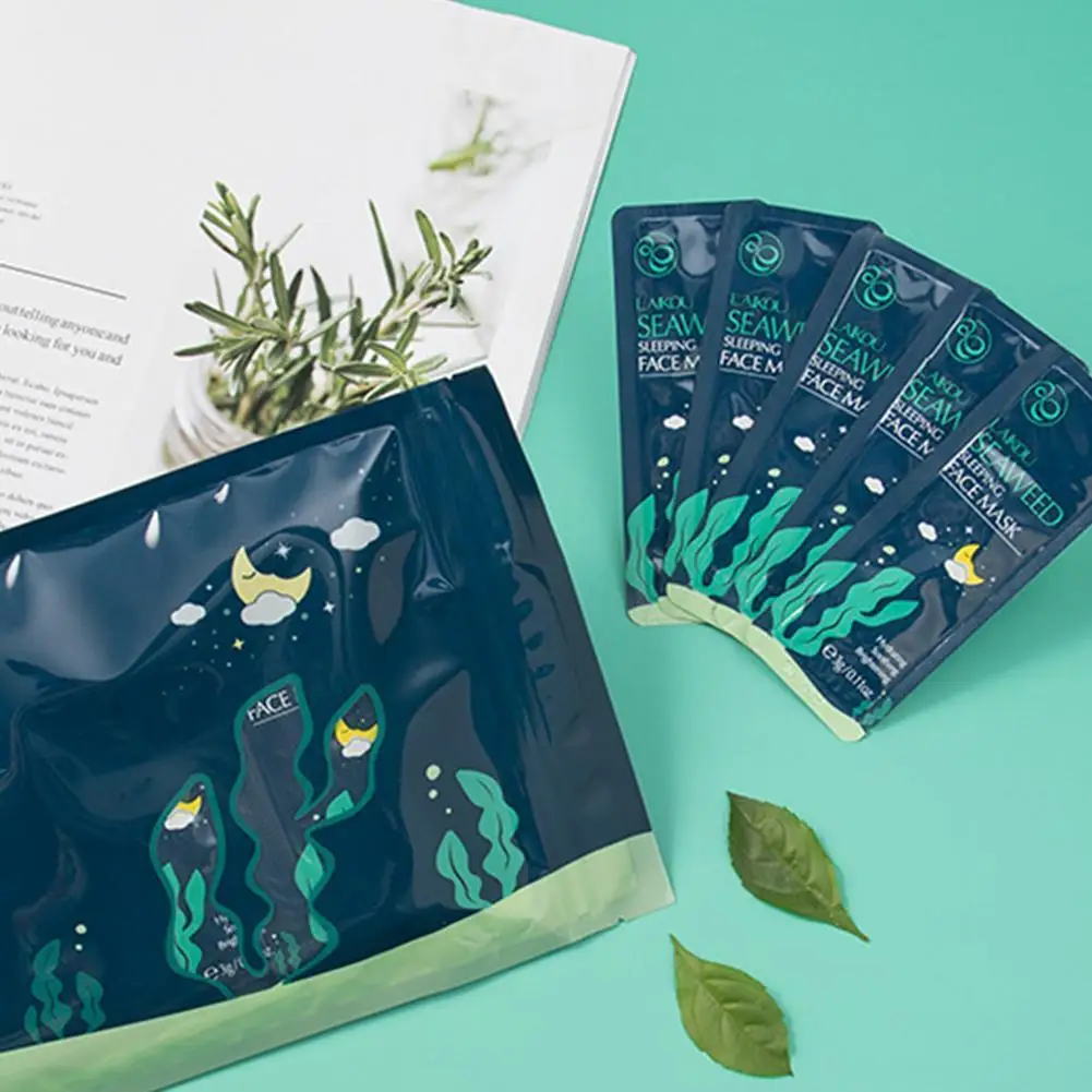 

Маска для сна из морских водорослей, увлажняющая, не моющаяся, питающая, восстанавливает кожу, улучшает огрубевшую кожу, портативная маска д...