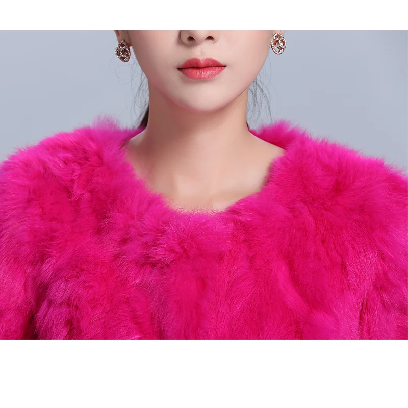 Шуба из натурального кролика для женщин размера плюс M-6XL короткое пальто
