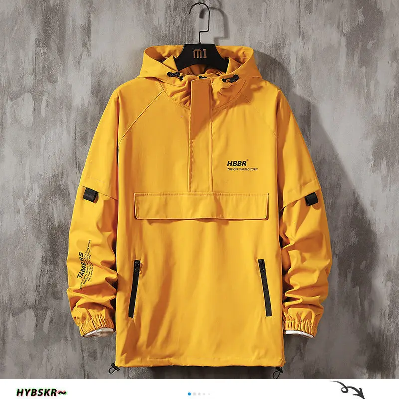 

Men Japanese Hoodes Jackets Streetwear Man Loose Casual Outwear Coats Hip Hop Men's Windbreaker Jacket Plus Size Man Tops
