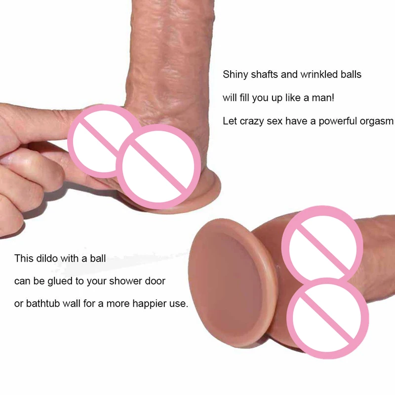 Искусственный пенис для мастурбации 21 см с мощной присоской секс-игрушки