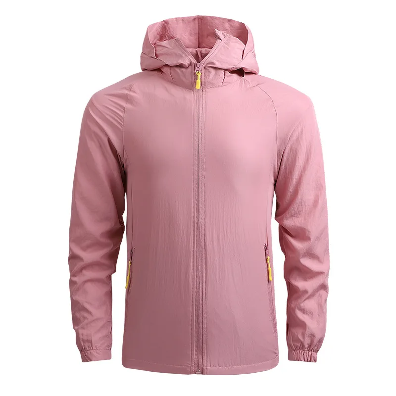 

2021 Summer New Ultra-thin Hooded Jacket Men Large Size M-4XL Casual Solid Color Outdoor Sports Sun Protection Clothing