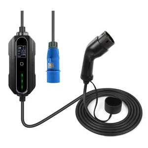 mobile ev charger wallbox 32a fast ev charger iec62196 type 2 cee 3 pins electric car charger evse cargador auto electrico free global shipping