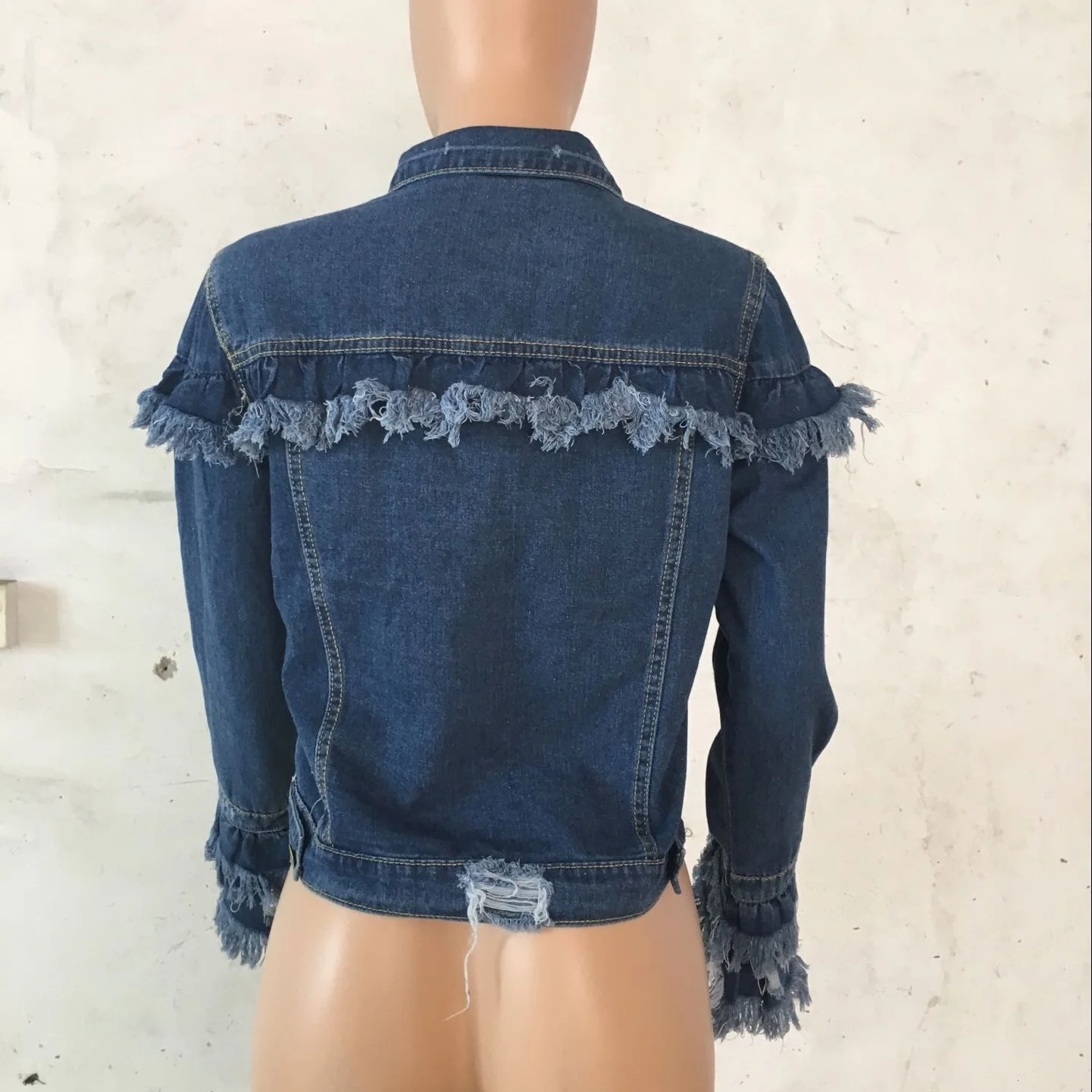 

Women Tassel Denim Jackets Coat Jeans Autumn Winter Long Sleeve Boyfriend Style Fashion Street wear 2020 New Jeans Outwear New