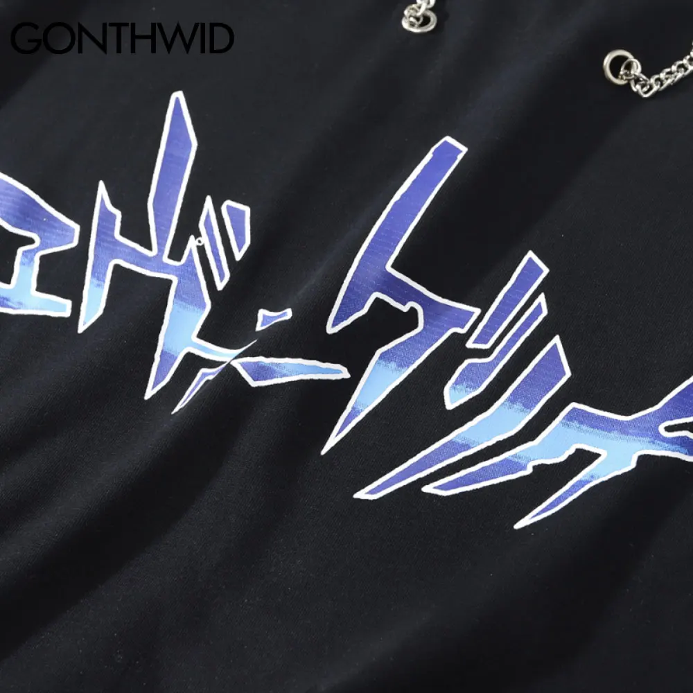 

GONTHWID Tees Shirts Hip Hop Ripped Destroyed Holes Fake 2 Pieces T-Shirts Streetwear Mens Harajuku Causal Short Sleeve Tshirts