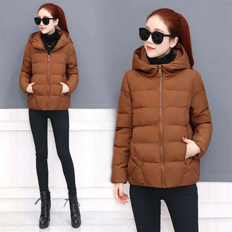 Autumn Winter Female Fashion Plus Dalian Hat Korean Padded Jacket 2021 Loose Thin All-match Padded Jacket Women Short Coat A426