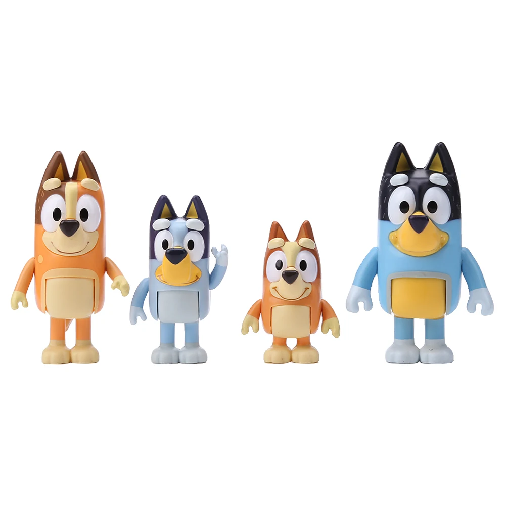 

4 шт., забавные фигурки DollsBluey из мультфильма «DollsBluey»