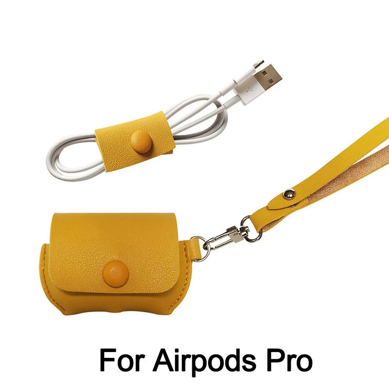 Yellow airpods 3 Сказочный кожаный чехол для Apple Airpods Pro, противоударный ремешок для наушников, чехол для AirPods 3 2 1, чехол для зарядки, защитный чехол - Цвет: Yellow airpods 3